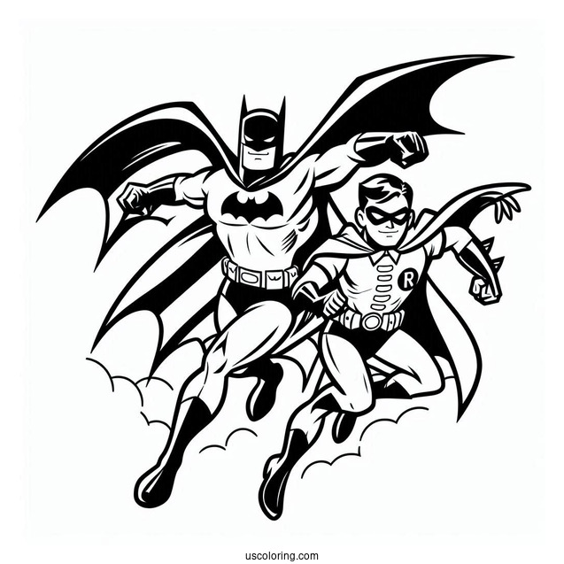 Batman And Robin Coloring Sheet