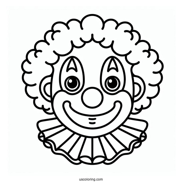 Outline of Clown Face to Color