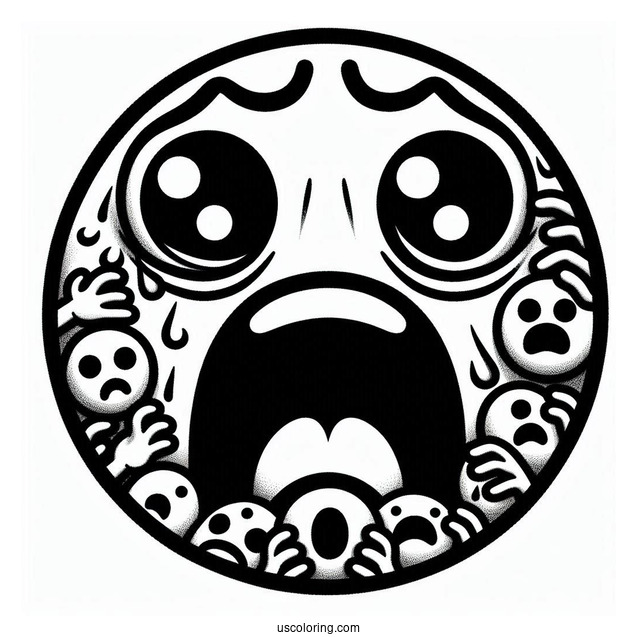 Face Screaming In Fear Emoji Coloring Page For Preschoolers