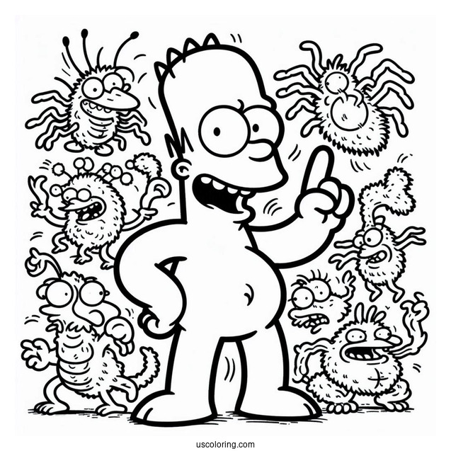 Itchy And Scratchy Cartoon Coloring Sheet