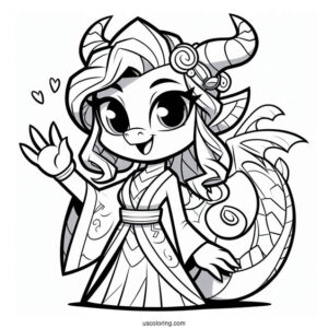 Sypro Coloring Page Pretty Elora Waving Coloring Page For Kids