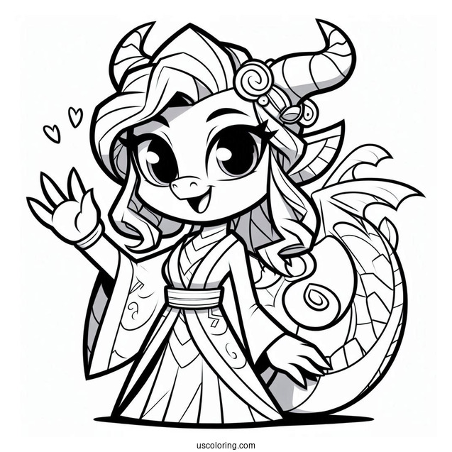Sypro Coloring Page Pretty Elora Waving Coloring Page For Kids