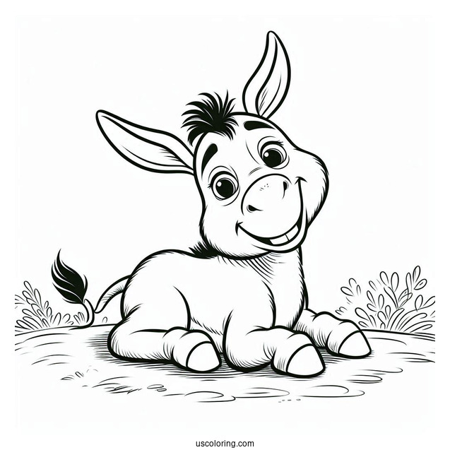 Smiling Donkey Coloring Sheet