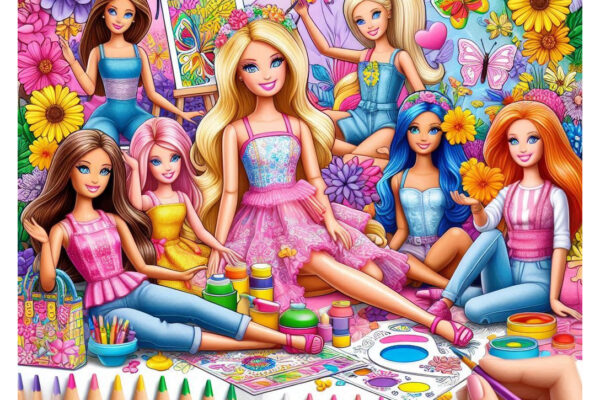 barbie coloring pages feature image