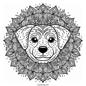 Intricate Dog Face Mandala