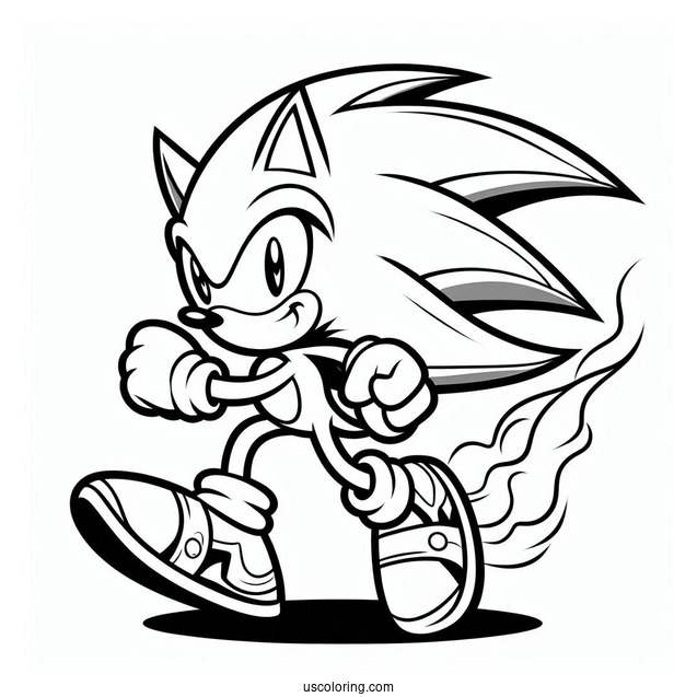 Coloring Page Of Sonic the Werehog For Kids