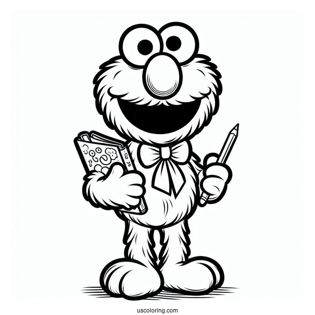 Simple Elmo Coloring Sheet For Kids
