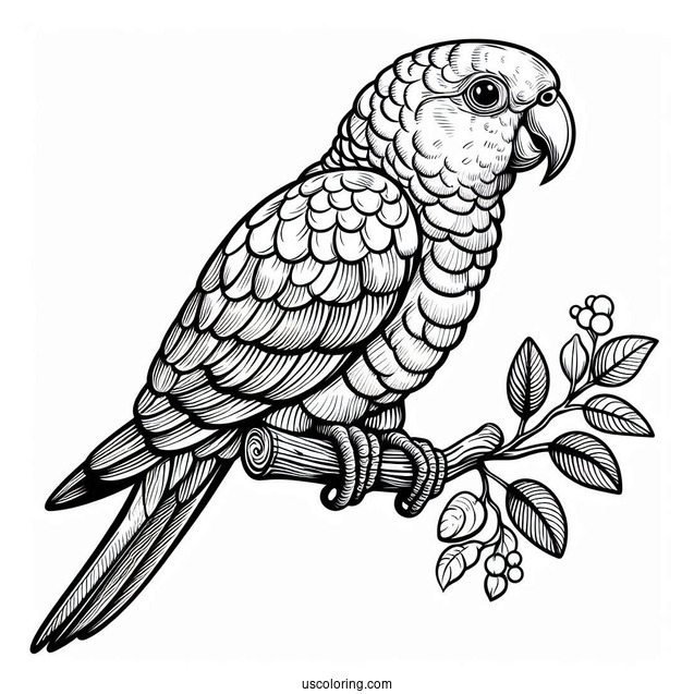 Easy To Color Caique Parrot