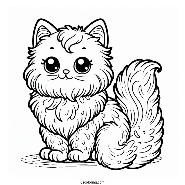 Coloring Page Of Furry Cat
