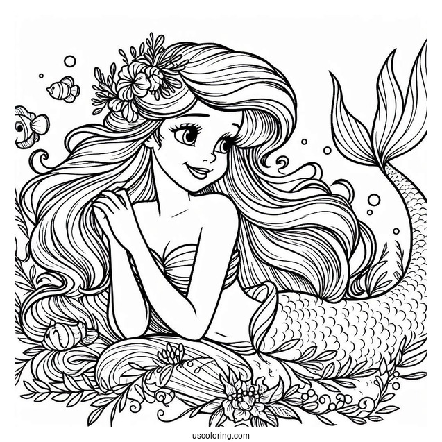 Detailed Little Mermaid Coloring Page