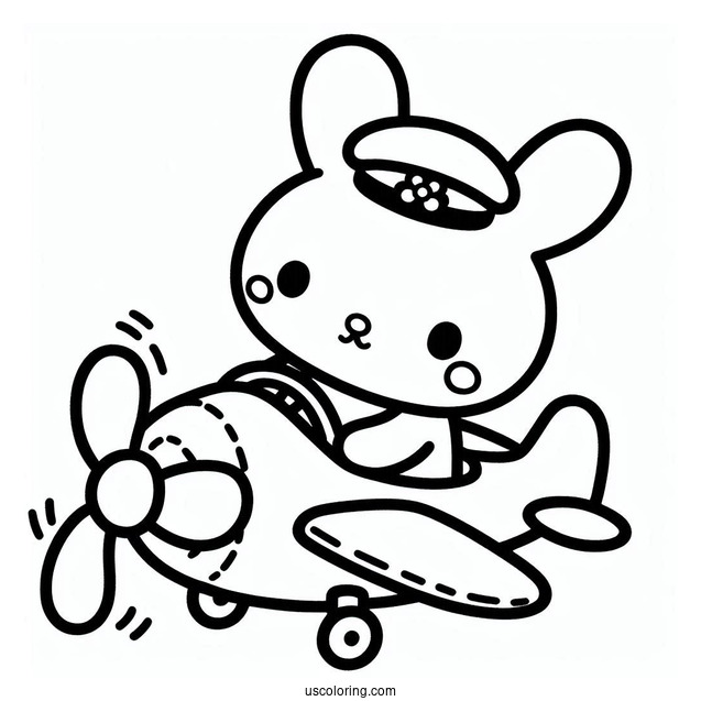 Miffy Coloring Page And Melanie Riding An Airplane