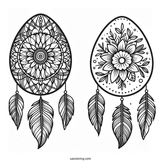 Floral Easter Egg Coloring Page Dreamcatcher
