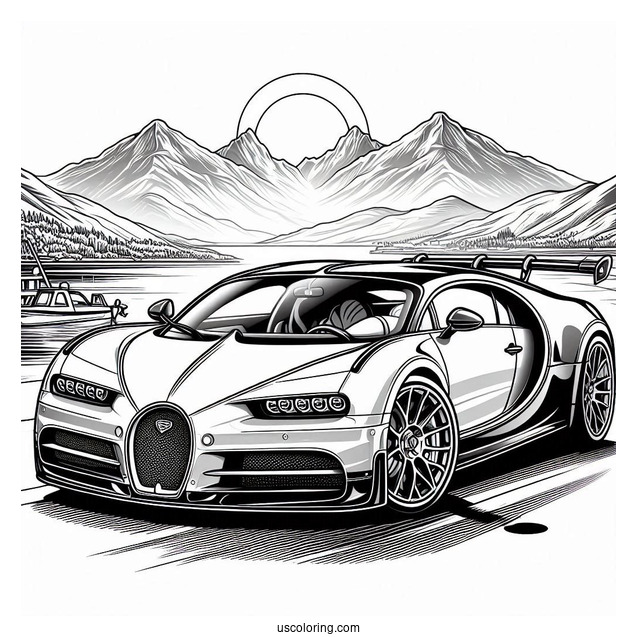 2024 Bugatti Coloring Page W16 Mistral