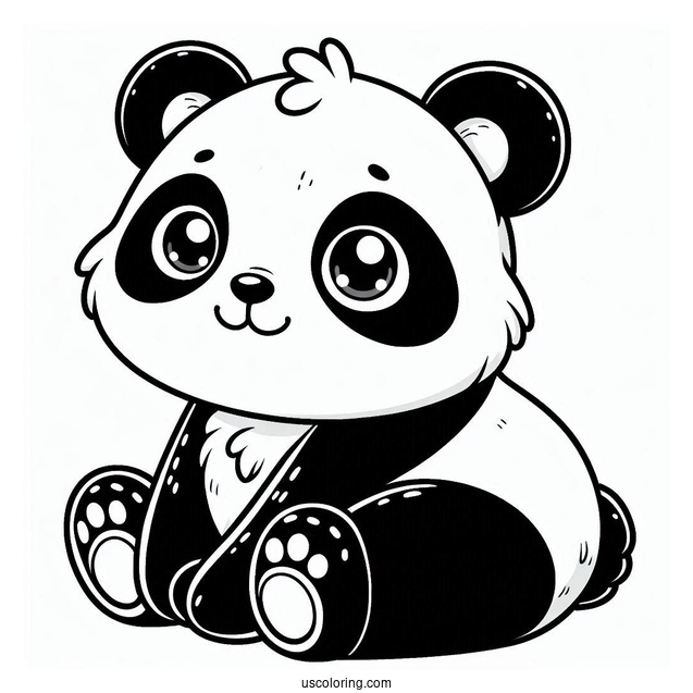 Easy Outline Of Panda To Color