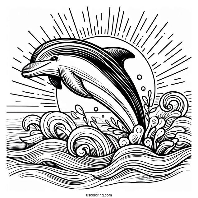 Dolphin Fins Emerging From Ocean