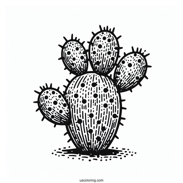 Prickly Pear Cactus Coloring Page