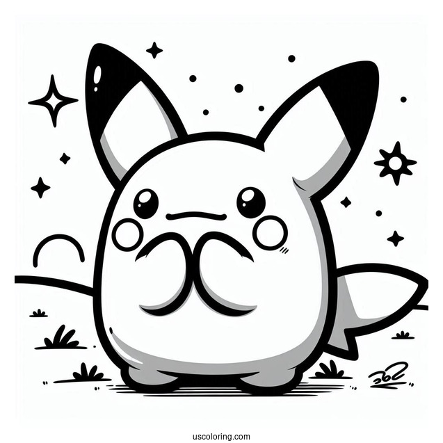 Among Us Pikachu Coloring Sheet