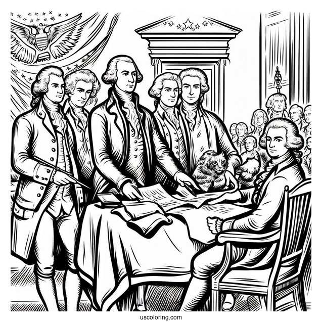 America s Founding Fathers Signing The Constitution Coloring Page For Kids