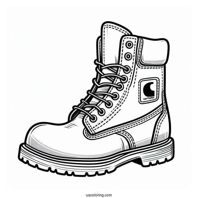 Carhartt Boot Coloring In FOr Kids