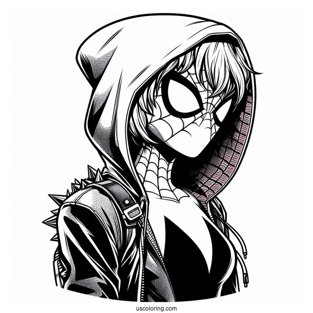 Punk Miles Morales And Spider-Gwen Coloring Page