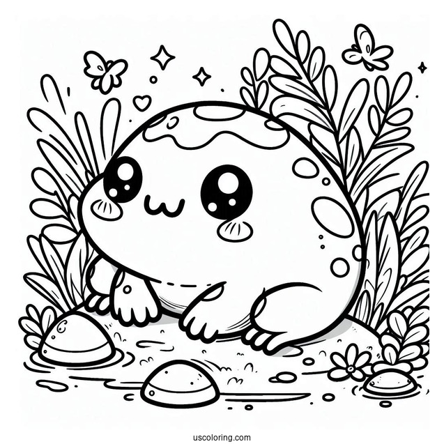 Cute Kawaii Frog In The Wild