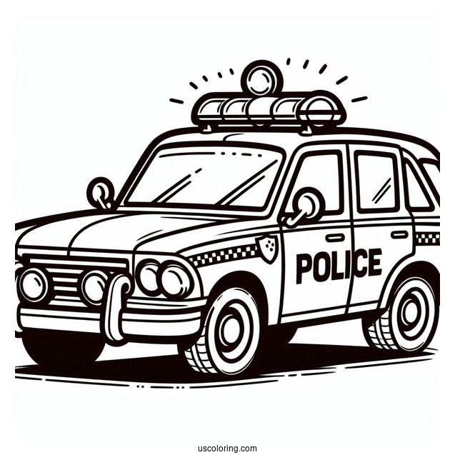 Simple Outline Of Police Car