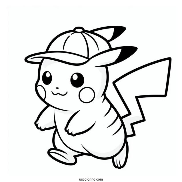 Easy Pikachu Coloring Page For Preschoolers