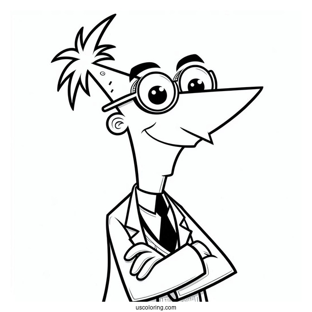 Phineas And Ferb Coloring Page Of Dr. Heinz Doofenshmirtz
