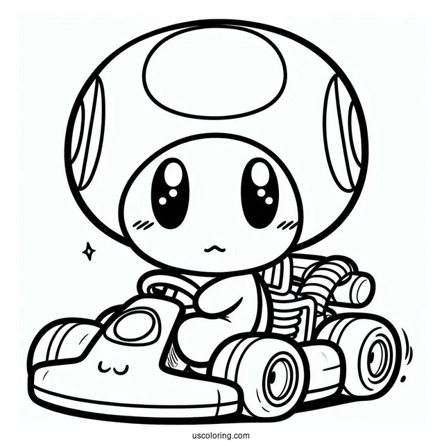 Shy Guy Coloring Page Riding Kart