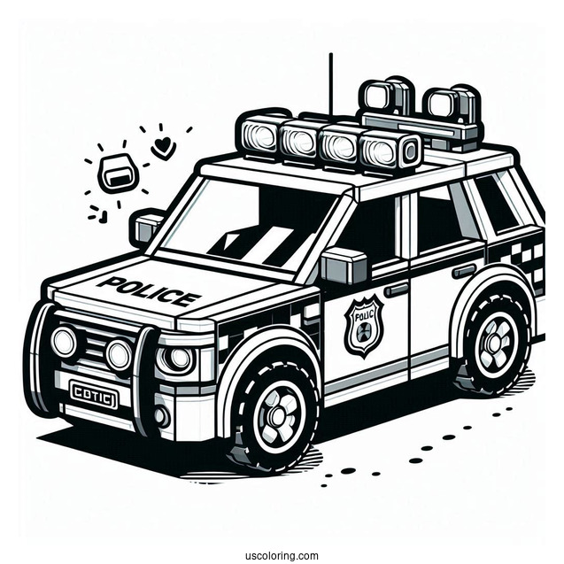 Lego Police Car Coloring Page