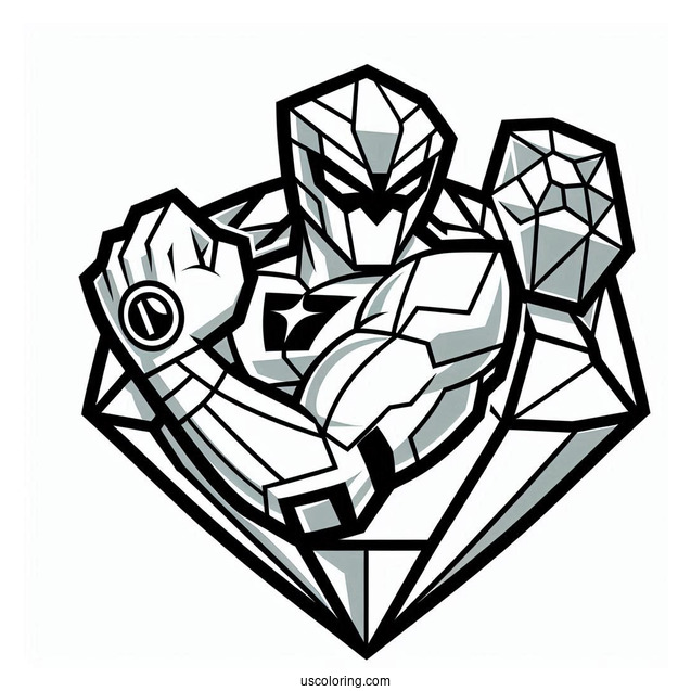 Ben 10 Coloring Page Of Simple Diamondhead