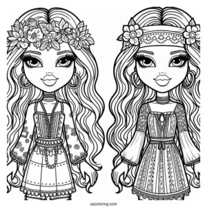 Hippie Yasmin Bratz Coloring In