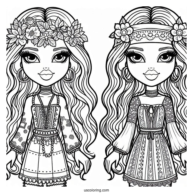 Hippie Yasmin Bratz Coloring In