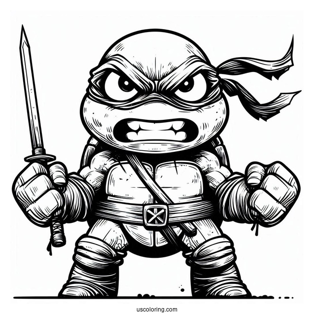 Ninja Turtles Coloring Page Of Angry Teenage Mutant