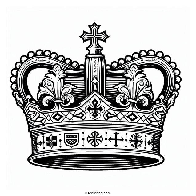 Oultine Of St Edward Heraldic Crown Coloring In