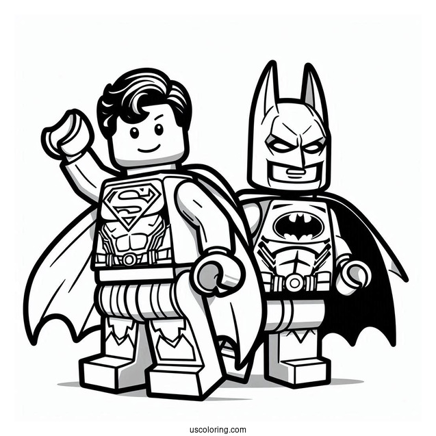 Lego Superman And Batman Coloring Sheet