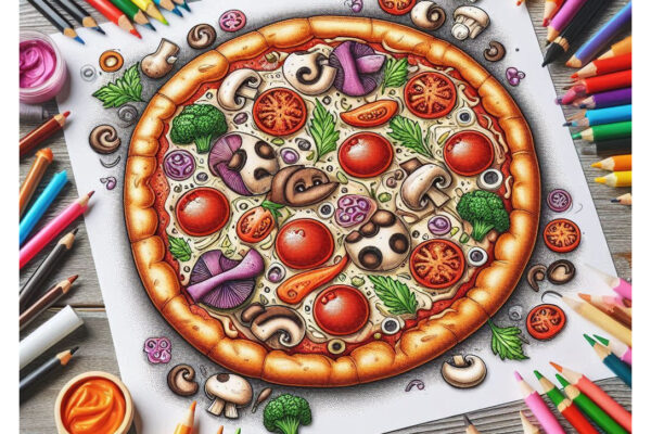 Pizza Coloring Page Featured Image