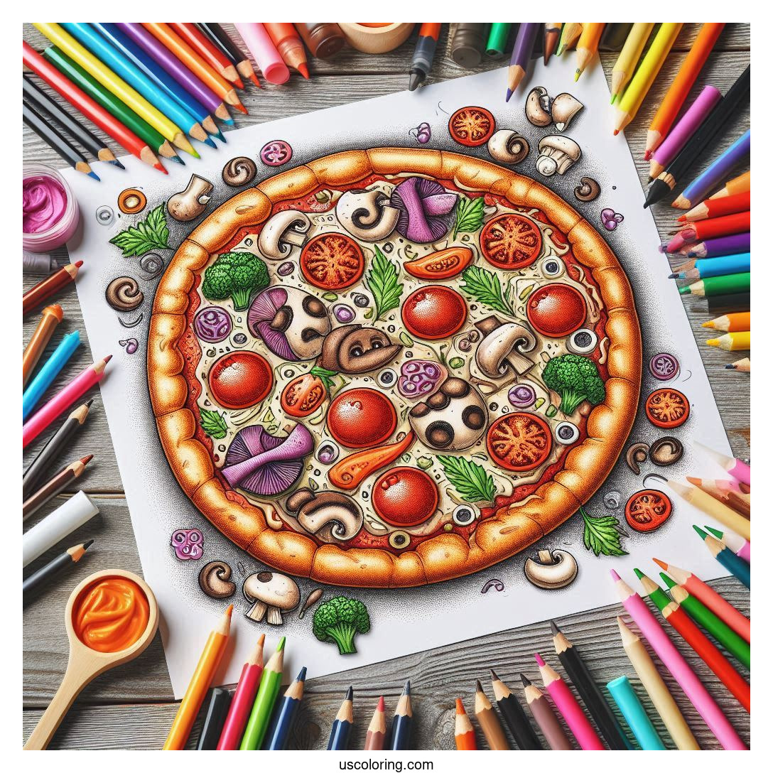 Pizza Coloring Page Featured Image