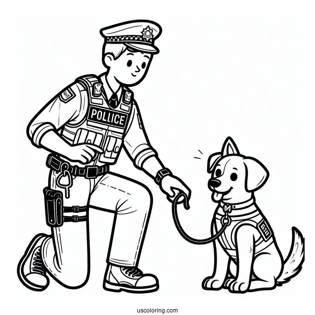 Police Officer Training Police Dog