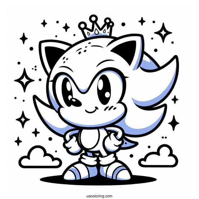 Kawaii Baby Sonic Coloring Page For Kids