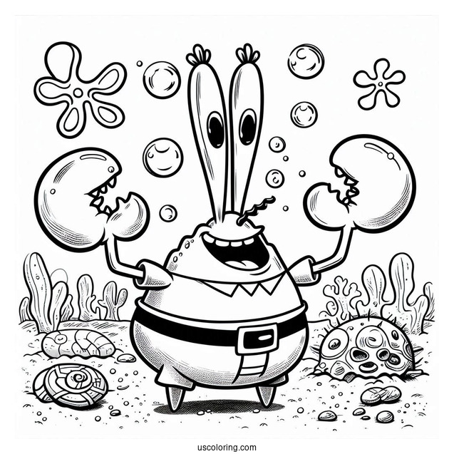 Mr Krabs Coloring Picture