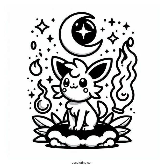 Iconic Pokemon Coloring Page For Kids