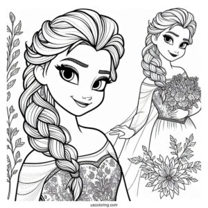 Easy Elsa Coloring Sheet For Young Kids