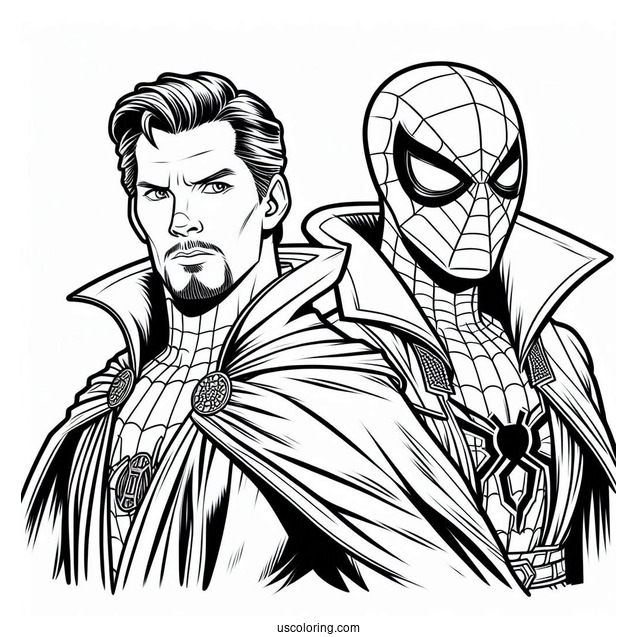 Spider-Man And Doctor Strange Coloring Sheet