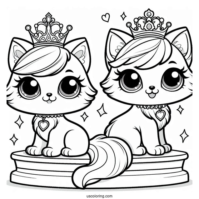 Palace Pets Coloring Page Of Nuzzles Wearing Crown