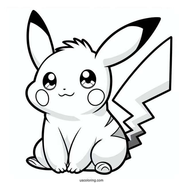 Easy Pikachu Coloring Page For Preschoolers