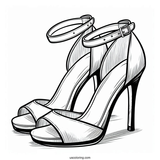 Toe Pump Heels Coloring In