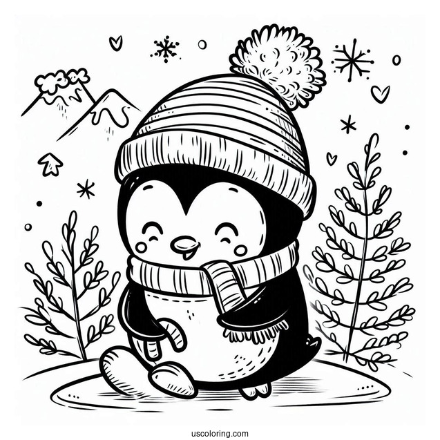Adorable Winter Themed Penguin
