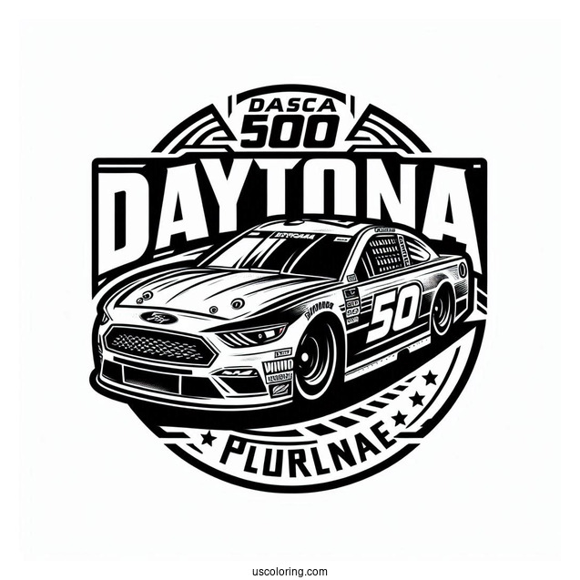 NASCAR Coloring Page Of Daytona 500 Logo