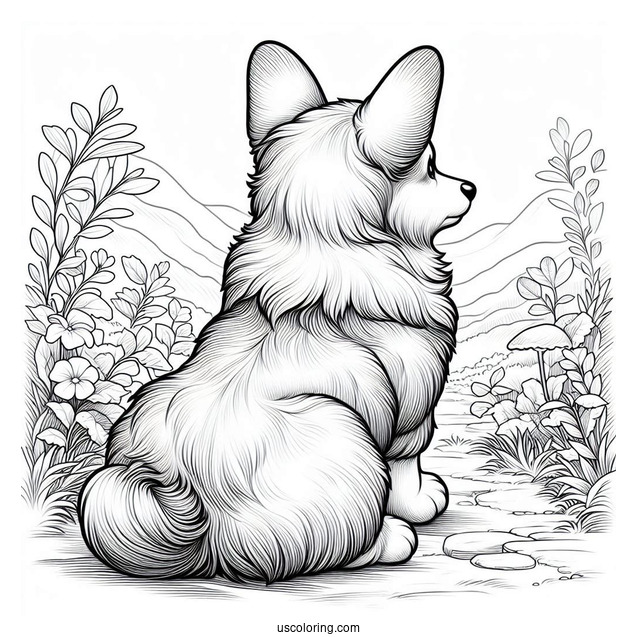 Back View Of Cute Corgi